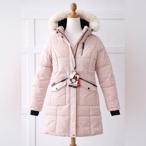 Canada Weather Gear Blush Pink Winter Parka Faux Fur Hood NWT Cold Weather Rated